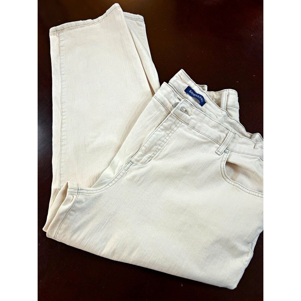 Bandolino Women’s Plus 22W Beige Stretch Straight Denim Jeans 5-Pocket